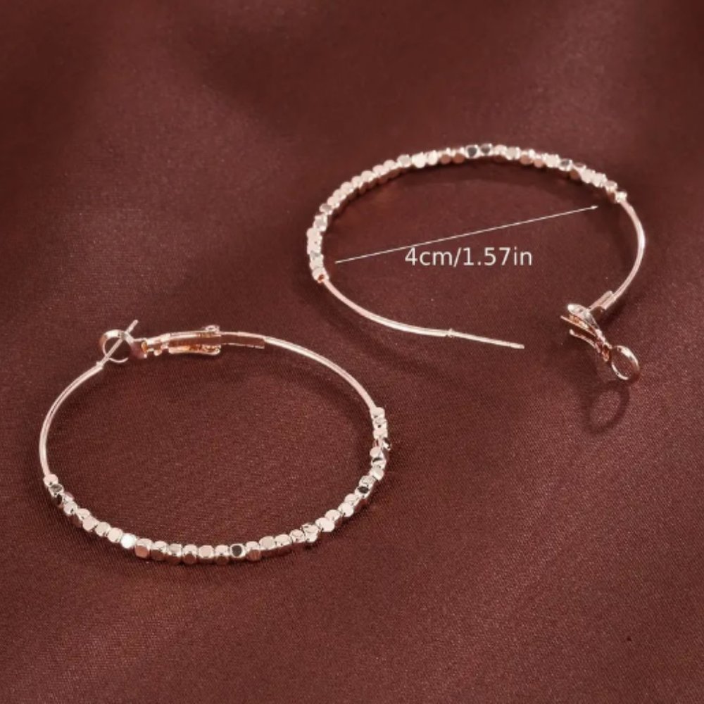 18k Gold Plated Minimalist Hoop Earrings - Picture 3 of 3